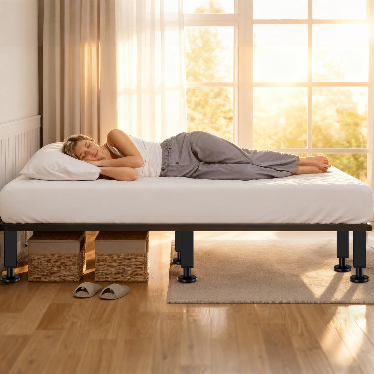 Smipam bed support legs with included hardware for quick setup