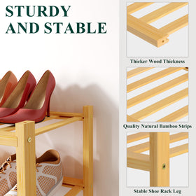 Smiry bamboo shoe rack assembly setup illustrating quick, tool-free installation.