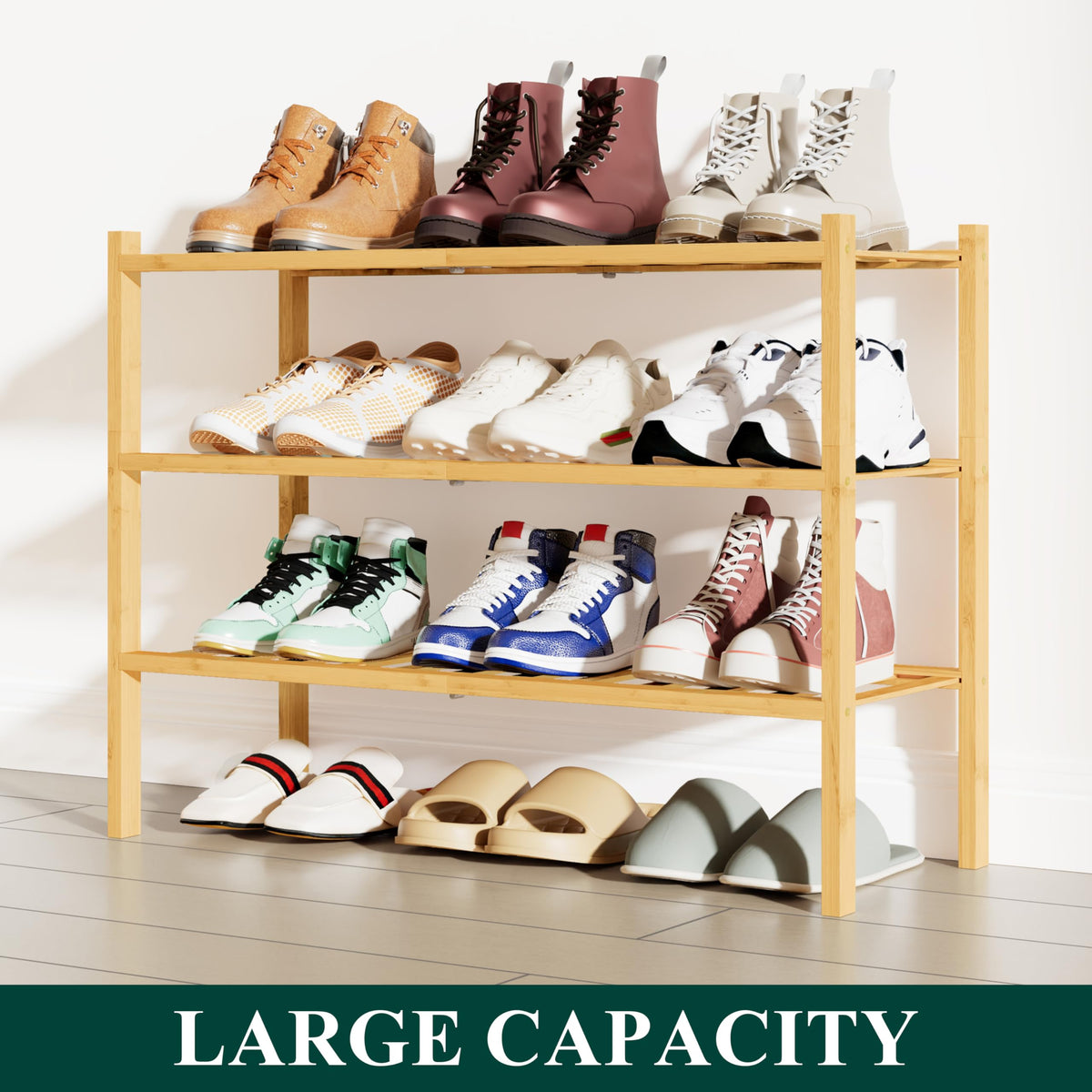 Smiry bamboo texture emphasizes natural finish for warm home organization