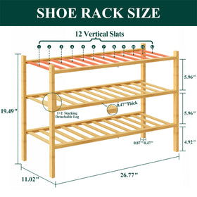 Smiry bamboo shoe rack stackable configuration highlights customizable storage for small spaces