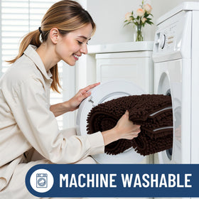 Smiry rug placed on tub or shower floor highlights versatile placement.