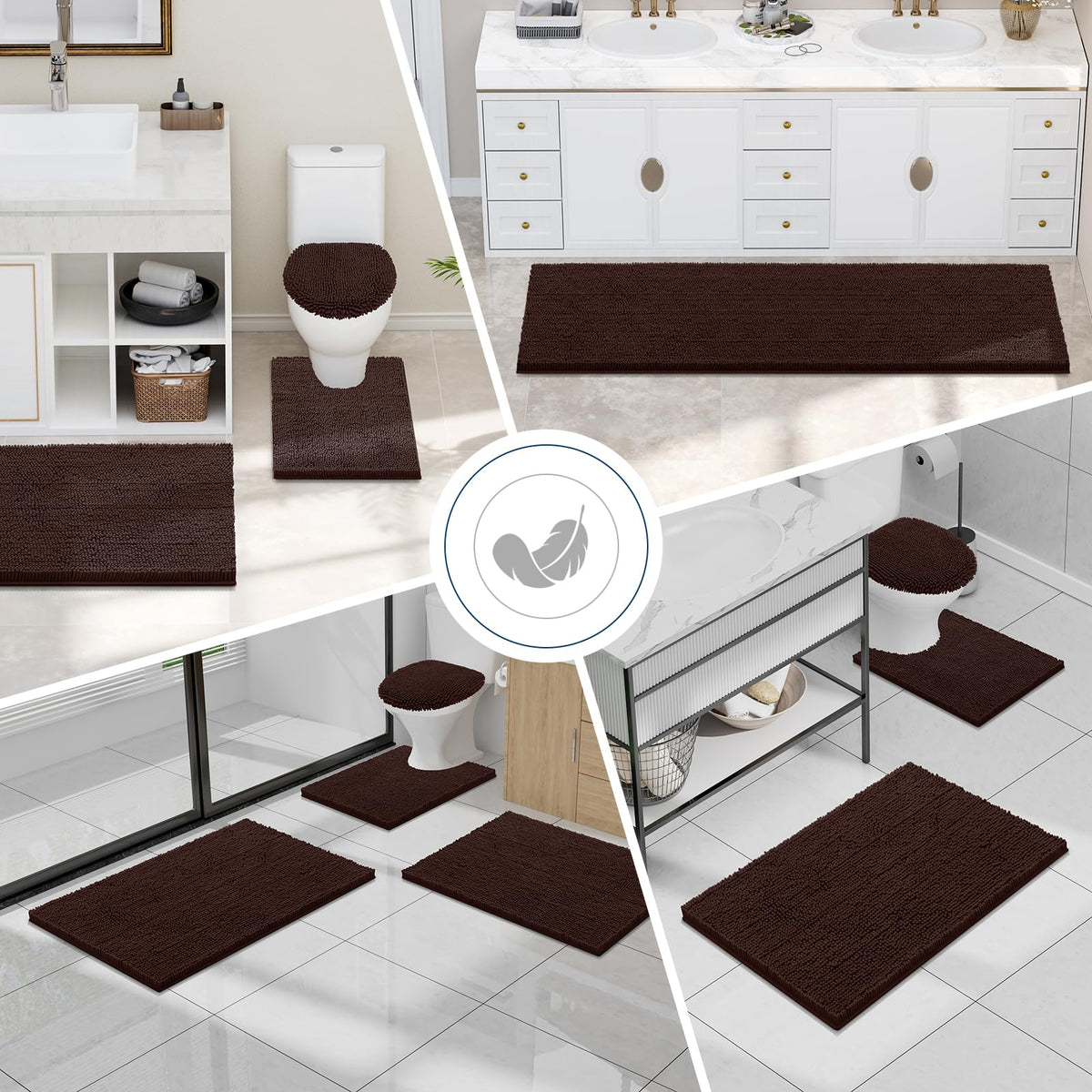 Smiry rug available in multiple colors to match bathroom style.