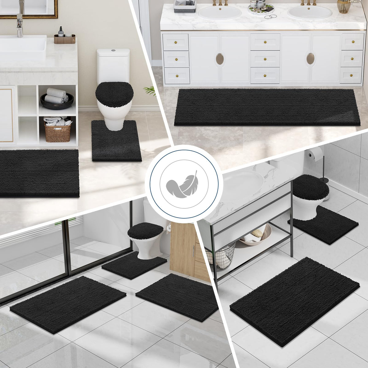 Smiry bathroom rug complements any style with soft texture and versatile color options.