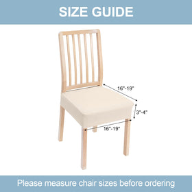 Smiry chair cover demonstrates compatibility with 16–19 inch seat cushions.