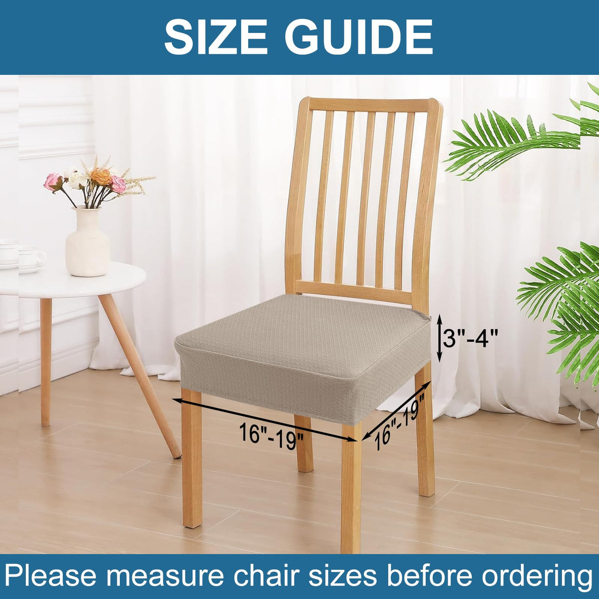 Smiry chair covers rear-gap design eases slip-on installation for chair covers
