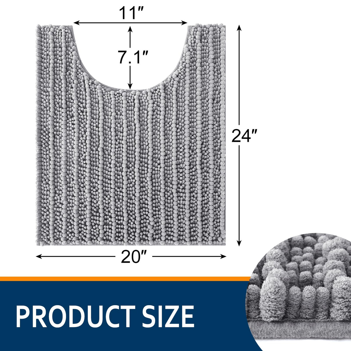 Smiry chenille plush bath mat conveys luxury and warmth underfoot.