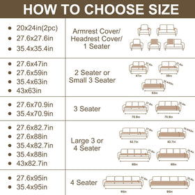 Smiry couch cover fits standard 3-cushion sofas with ease.