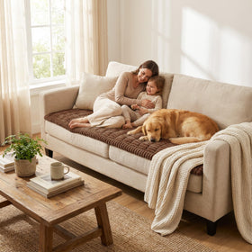 Smiry brown couch cover fits a 27.6x82.7 inch sofa.