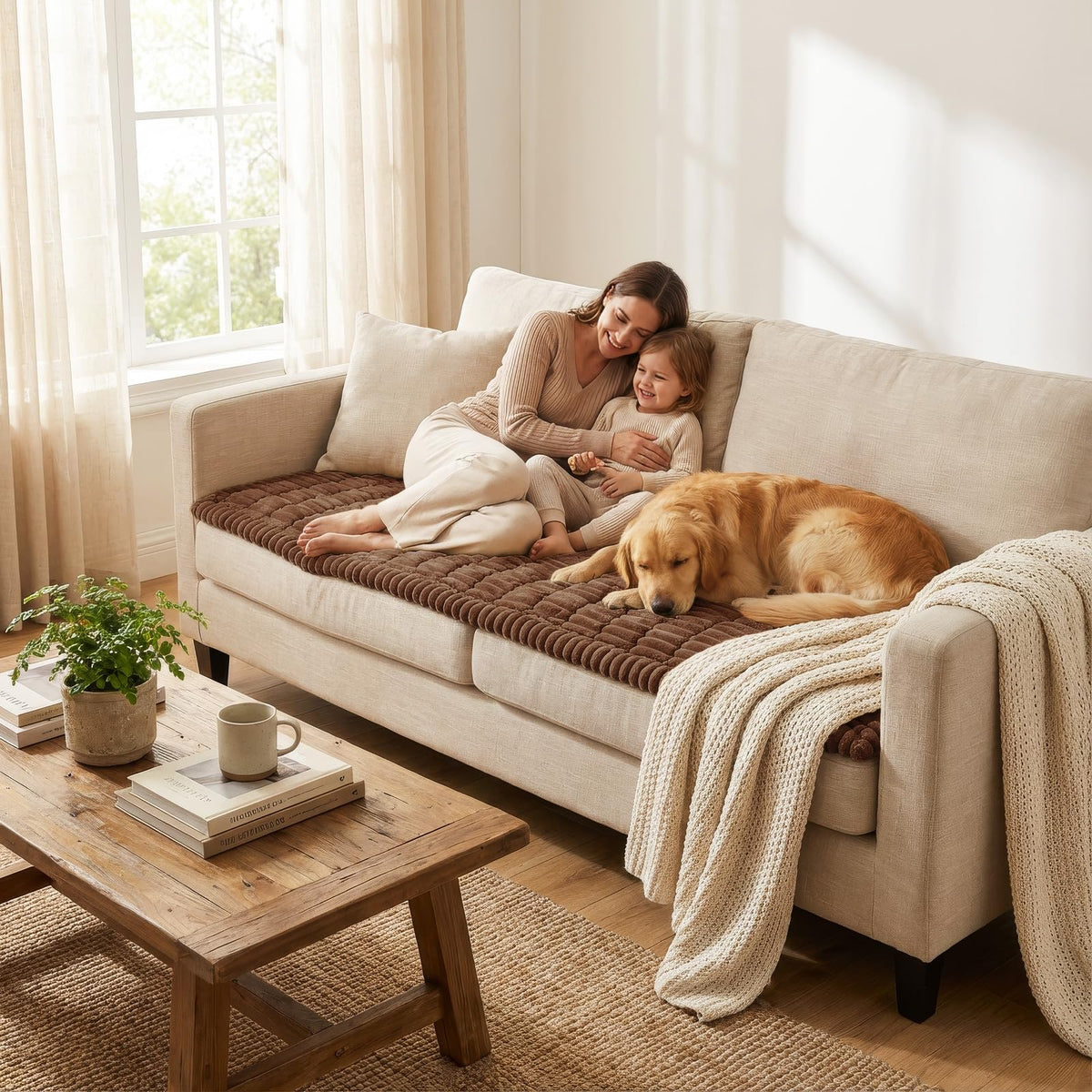 Smiry machine-washable cover cleans easily for quick pet-friendly maintenance.