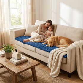 Smiry navy blue cover stays vibrant after washing for lasting style.