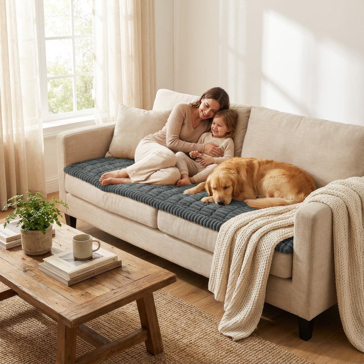 Smiry machine washable slipcover remains vibrant after washing.