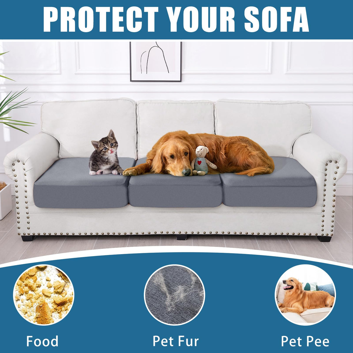 Smiry cushion covers fit various sofa shapes for a refreshed, uniform look.