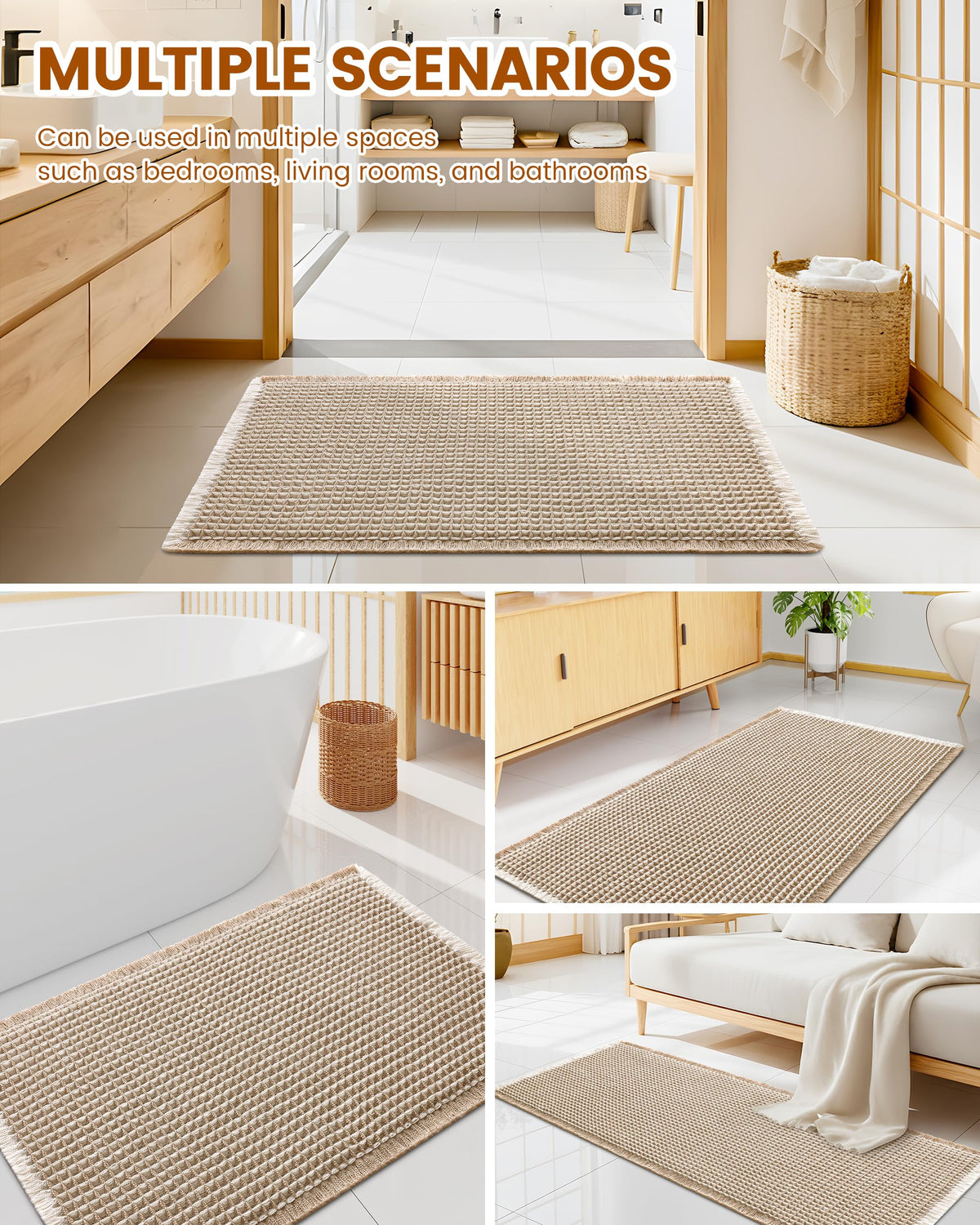 Smiry easy-care mat with quick-dry waffle design for daily use.