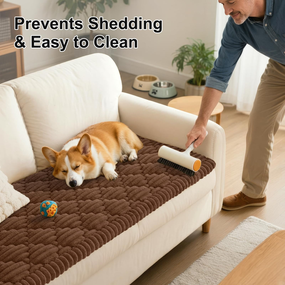 Smiry 3-cushion sofa fit ensures full coverage on large couches.