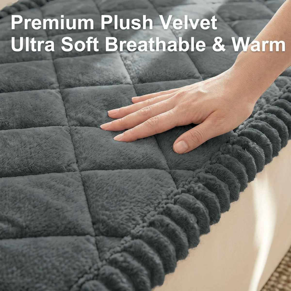 Smiry fuzzy couch cover ready for machine washing and quick cleaning
