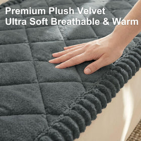 Smiry fuzzy couch cover ready for machine washing and quick cleaning