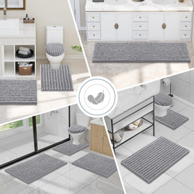 Smiry grey contour bath mat adds style and safety to the bathroom.