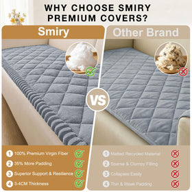 Smiry hair-resistant couch cover reduces pet fur on furniture