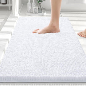 Smiry luxury chenille bath rug 30x20 showing plush surface for barefoot comfort