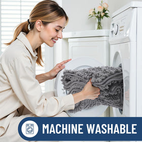 Smiry rug is machine washable for easy care and maintenance.