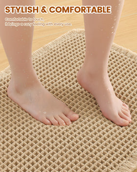 Smiry non-slip backing bath mat with hot-melt adhesion for stable placement