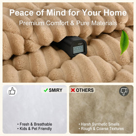 Smiry soft flannel camel cover emphasizing plush texture and comfort