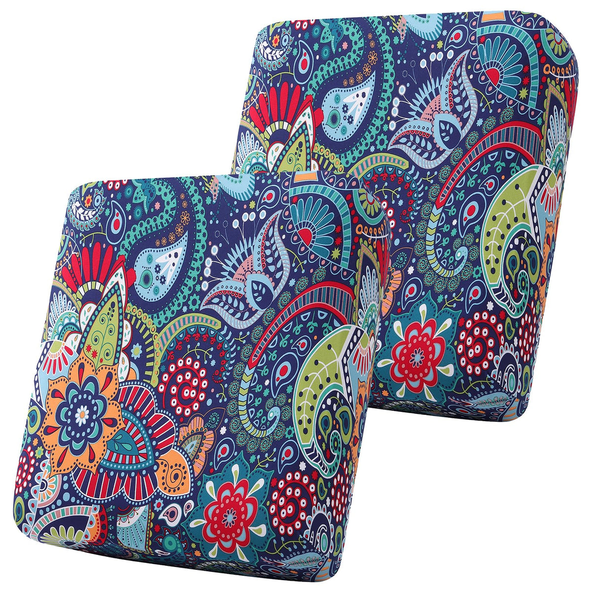 Smiry printed cushion cover in blue-green; anti-slip protection for a tidy sofa.