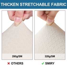 Smiry rear-gap design illustration for chair cushions without removing cushions.