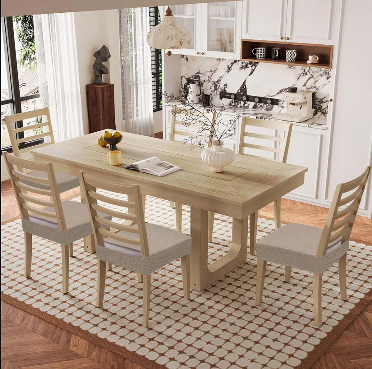 Smiry removable washable chair slipcovers simplify post-dining cleanup