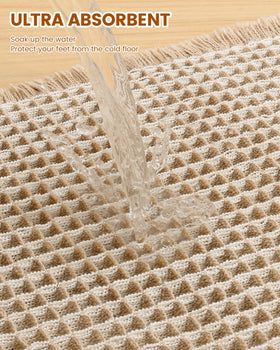 Smiry soft thick material provides stable cozy footing after showers.