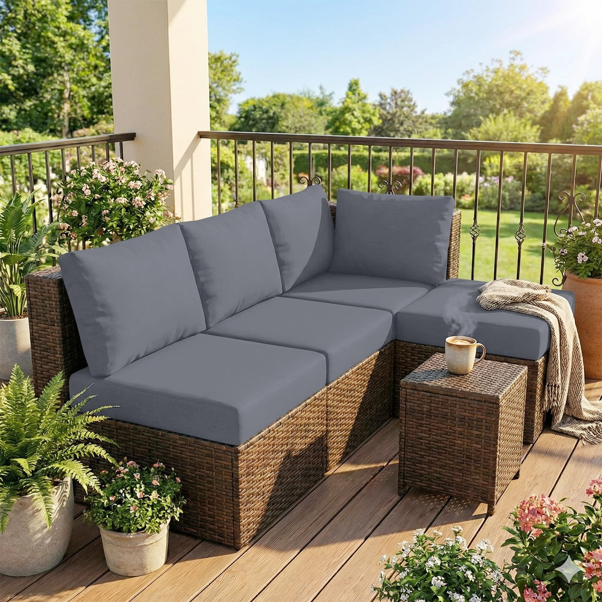 Smiry stretch material provides a soft, snug fit on a variety of cushions.