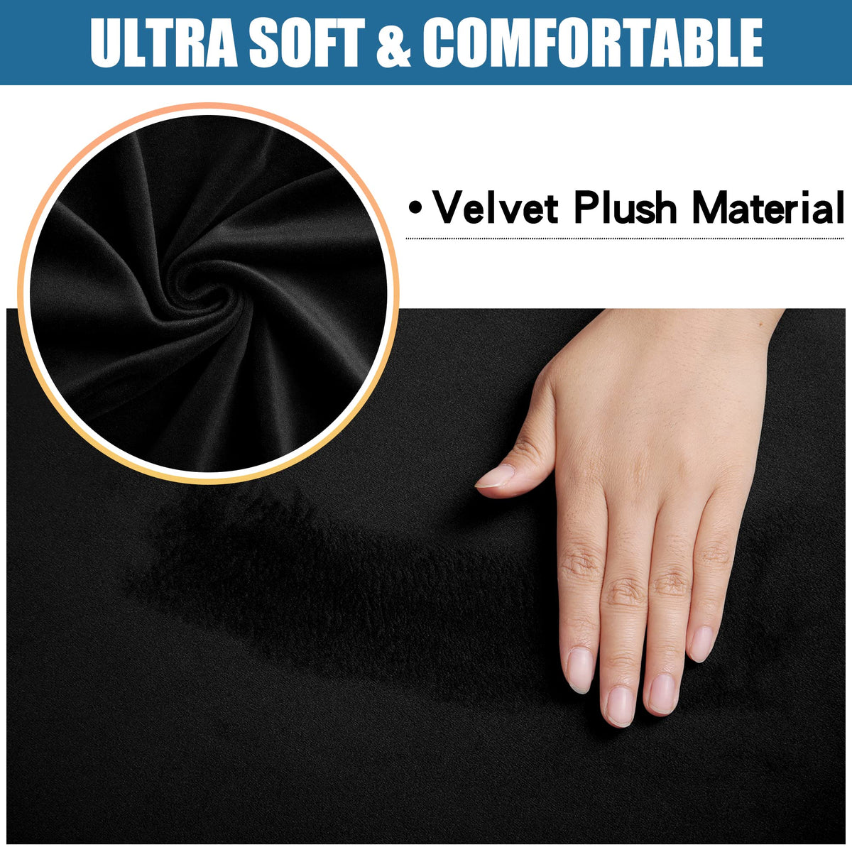 Close-up of Smiry velvet fabric shows soft, premium texture.