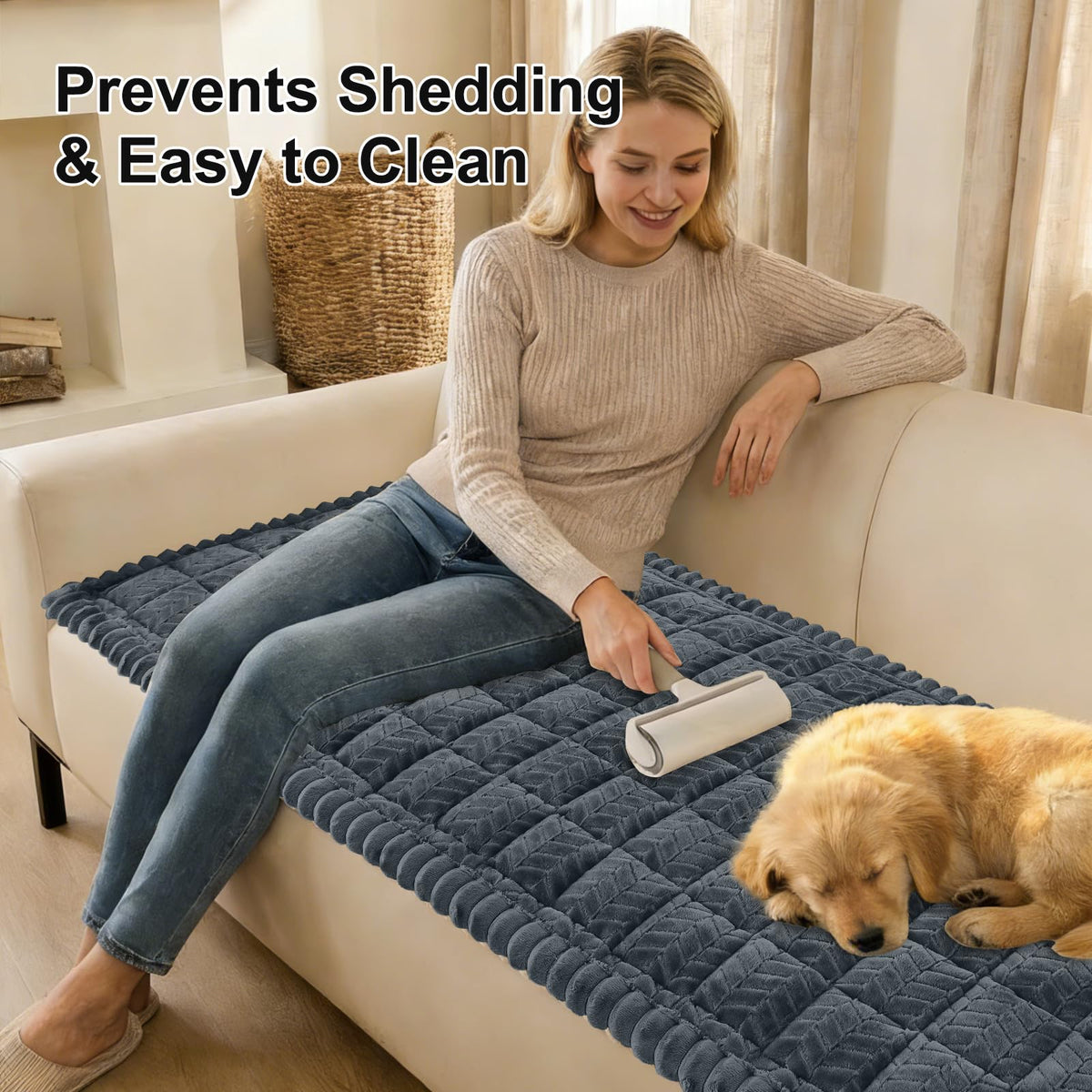 Smiry versatile pet couch cover protects cushions and fits sofas.