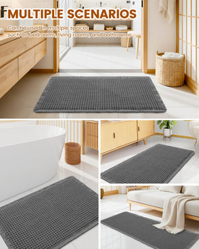 Smiry Waffle Bath Mat quick-dry surface dries feet fast.