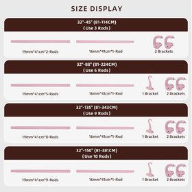 SMLTSTE pink curtain rod installation kit ensures secure wall mounting.