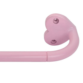 SMLTSTE pink curtain rod extends from 32 to 150 inches for versatile window fit.