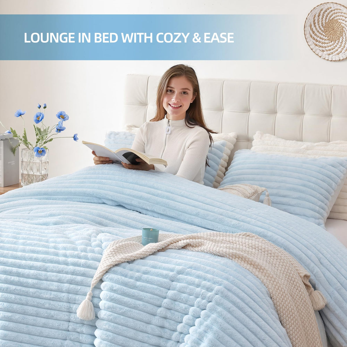 Smoofy care-ready comforter shown in machine wash for easy care