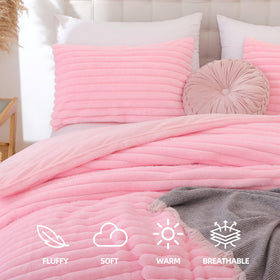 Smoofy Fluffy Queen Comforter micro-mink side offers silky touch for restful nights