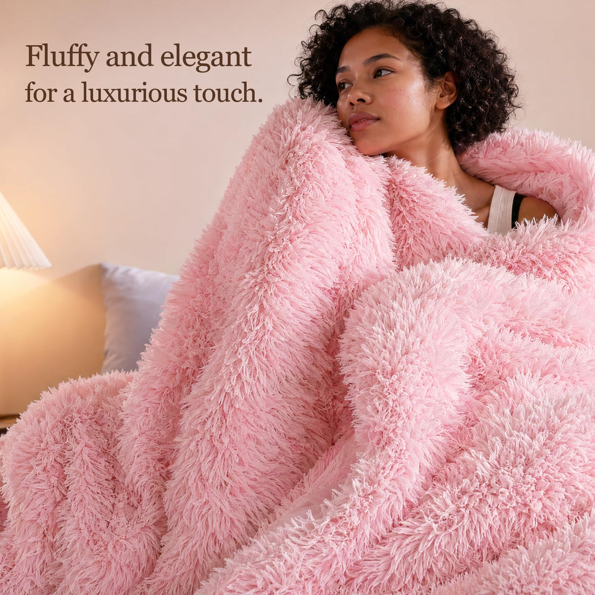 Smoofy Fluffy Queen Comforter reverse velvet pink for smooth, warm sleep