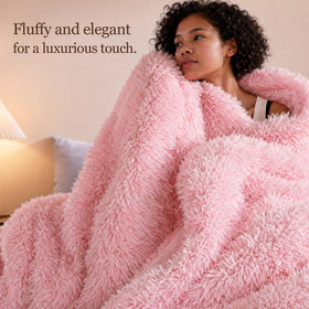 Smoofy Fluffy Queen Comforter reverse velvet pink for smooth, warm sleep