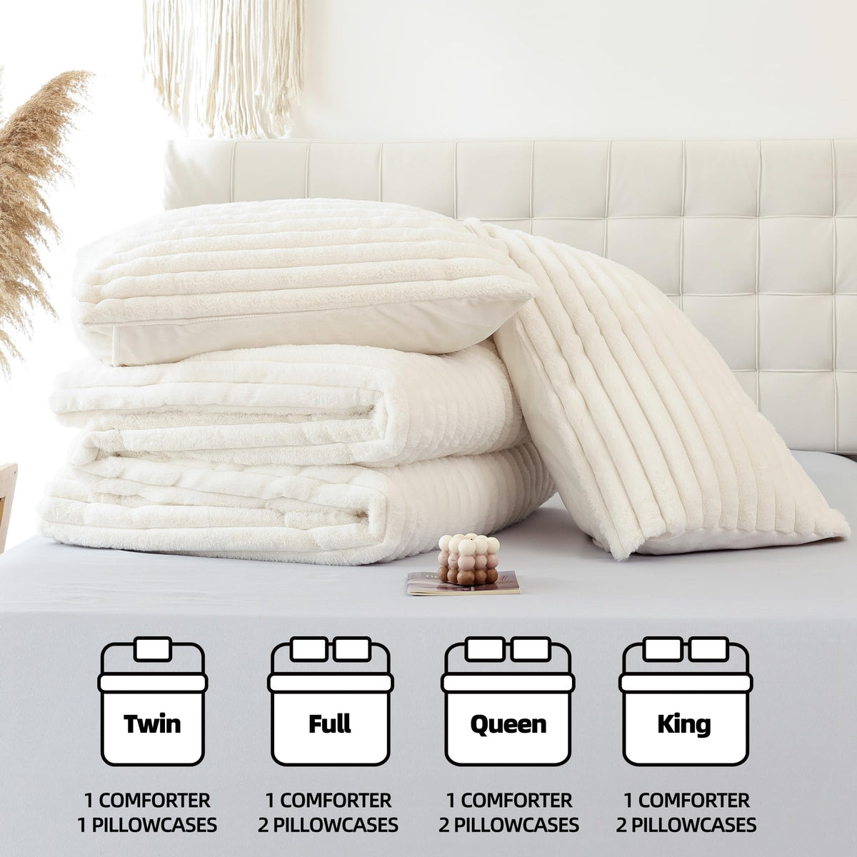 Smoofy Fluffy Queen Comforter on bed creates cozy bedroom ambiance