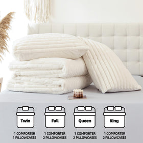 Smoofy Fluffy Queen Comforter on bed creates cozy bedroom ambiance