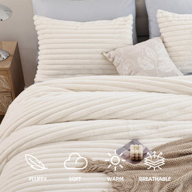 Smoofy fluffy twin comforter micro-mink side for silky softness