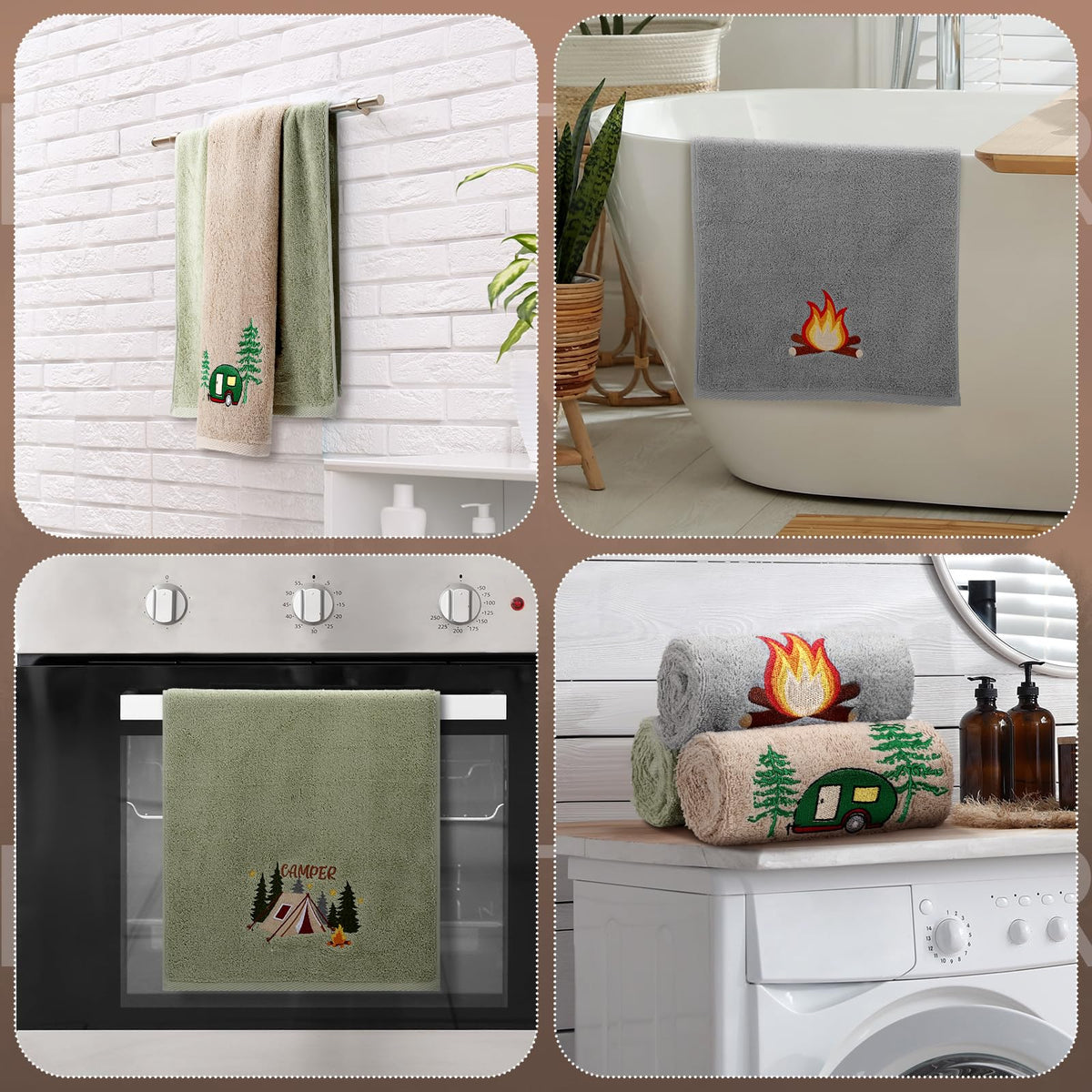 SmoothNovelty camping hand towel 100-percent cotton feels soft and highly absorbent.