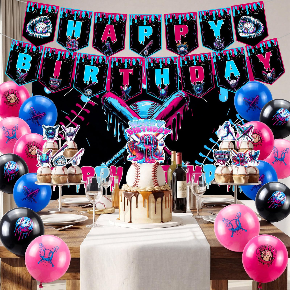 SmoothNovelty colorful balloons add vibrant energy to baseball ice cream celebrations.