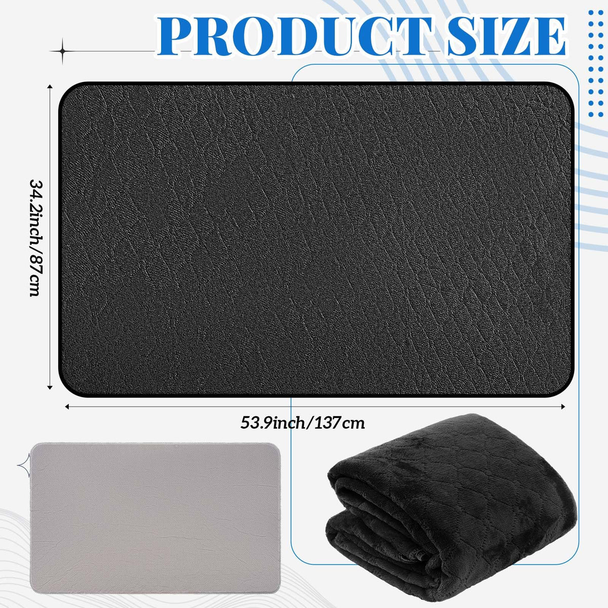 SmoothNovelty mat spread on bed with full coverage and black finish