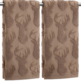 SmoothNovelty deer towels with 3D silhouette jacquard motif for elegant bathroom decor