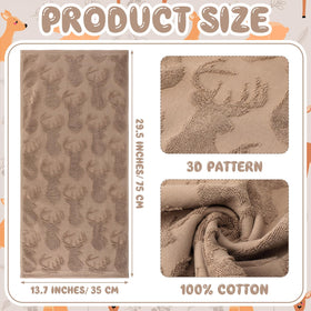 SmoothNovelty brown deer towels showcasing jacquard embroidery and texture