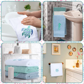 SmoothNovelty embroidered towel set for bathroom and kitchen tasks
