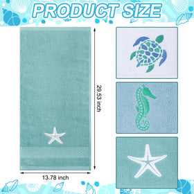 SmoothNovelty starfish towel showcases colorful embroidery, perfect for farmhouse bathroom décor